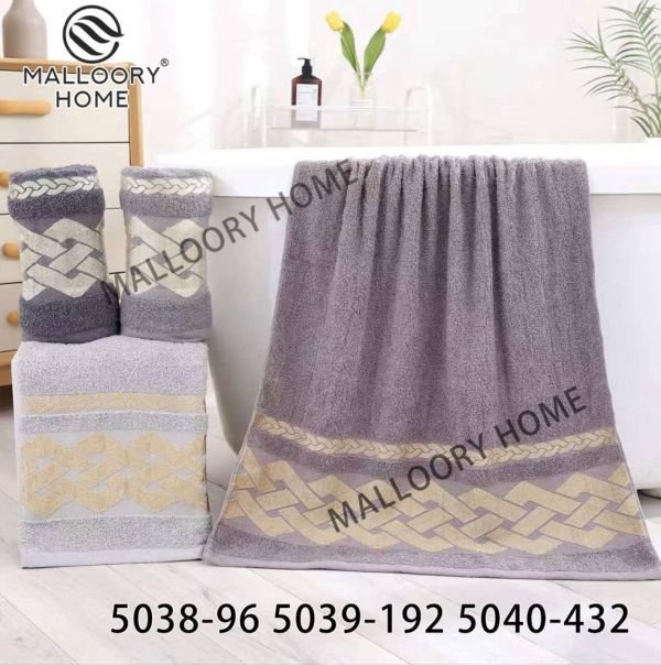 Рушник 5040-432 кухонний cotton -махра, р. 35*75 -уп. 12 шт -(Однотонний +вставка із золотим геометричним орнаментом -кухня)