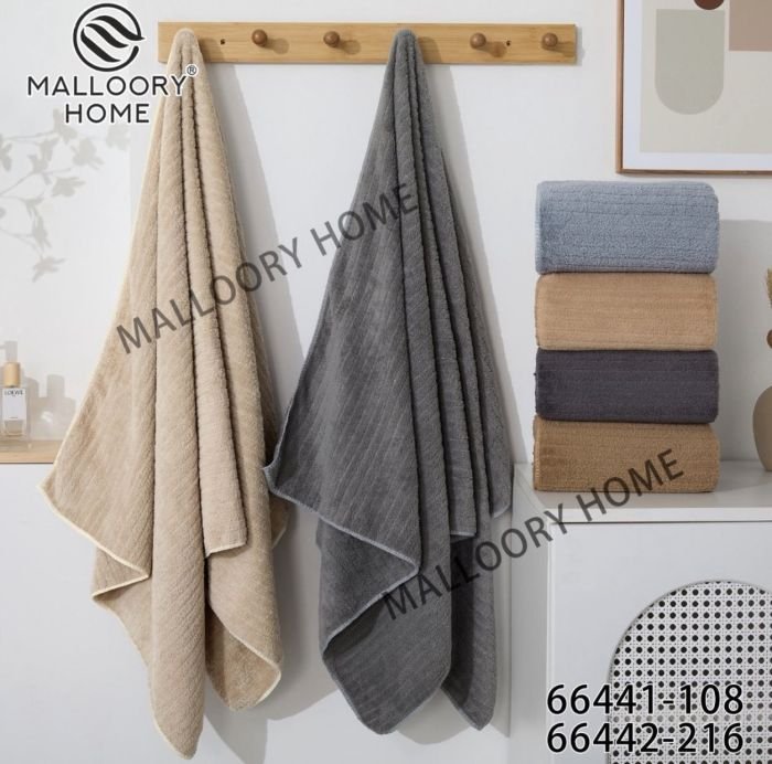 Рушник 66442-216 лицьовий з пухнастої мікрофібри-травки р. 100*50 -уп. 6 шт -("Шарпей"-кавово-сірий мікс -обличчя)