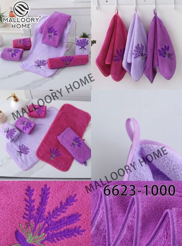 Рушник 6623-1000 кухонний мікрофібра-травка р. 25*50 -уп. 20 шт -(Лавандовий мікс +однотонні з букетиком)