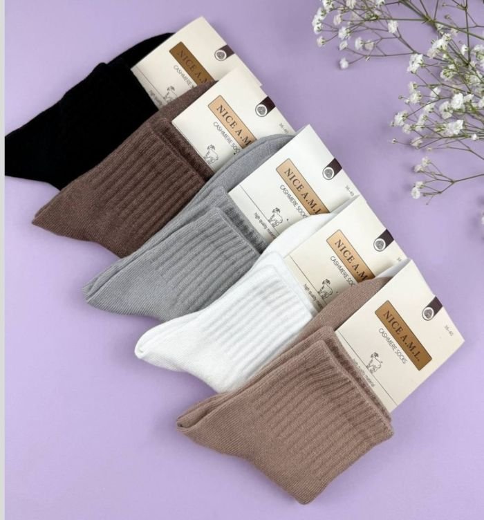 Шкарпетки "NICE A.M.L." 815-1 кашемірові жіночі, р. 36-40 -асорті -(Кашемір /середні однотонні +широка гумка в рубчик) -уп. 10 шт