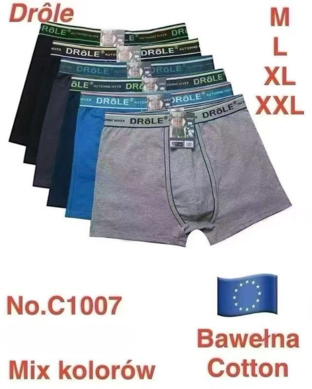 Боксери "Drole" C-1007 бавовна, р. M, L, XL, 2XL- уп. 12 шт