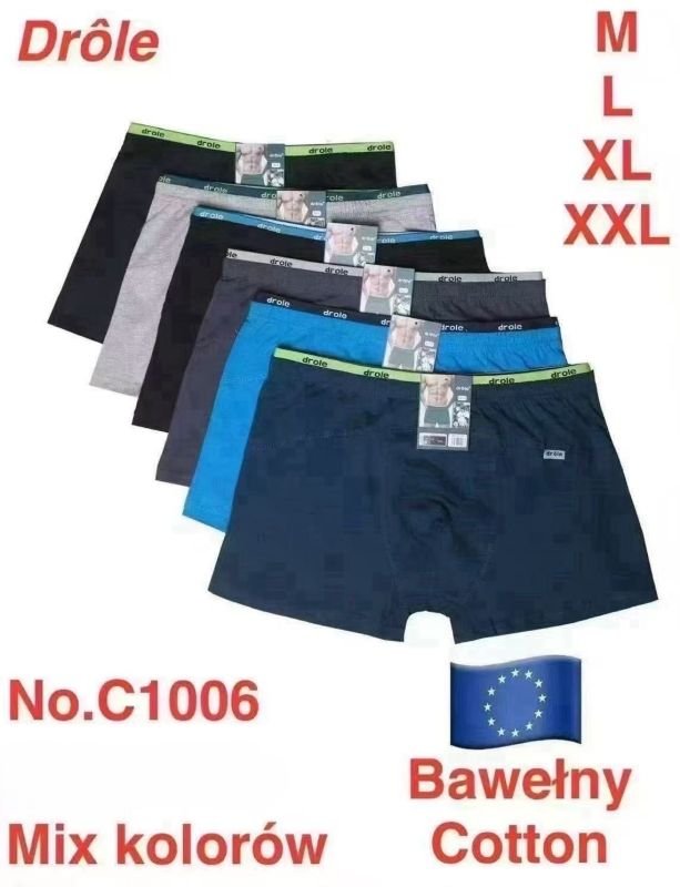 Боксери "Drole" C-1006 бавовна, р. M, L, XL, 2XL- уп. 12 шт