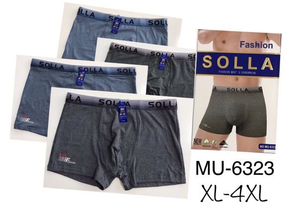 Боксери "SOLLA" MU-6323 cotton+bamboo р. Хl, 2XL, 3XL, 4XL -ростовка 8 шт
