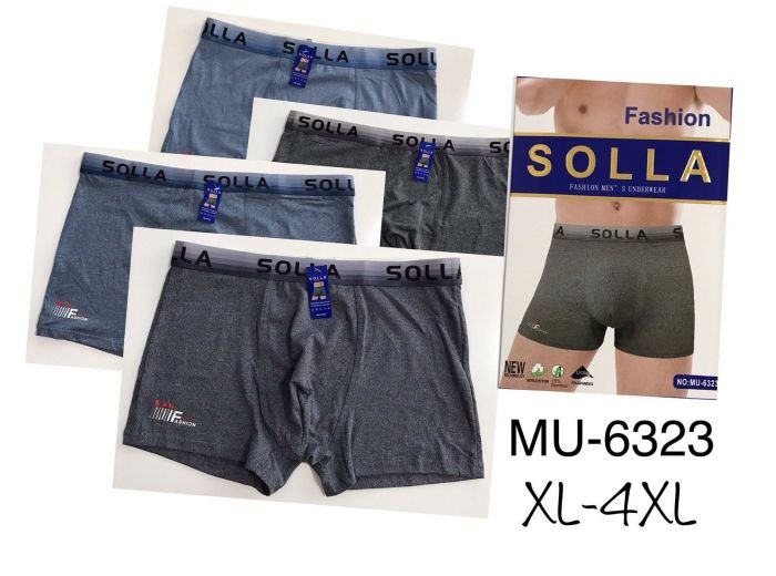 Боксери "SOLLA" MU-6323 cotton+bamboo р. Хl, 2XL, 3XL, 4XL -ростовка 8 шт