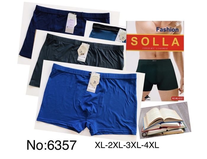 Боксери "SOLLA" MU-6357 cotton+bamboo р. Хl, 2XL, 3XL, 4XL -ростовка 8 шт