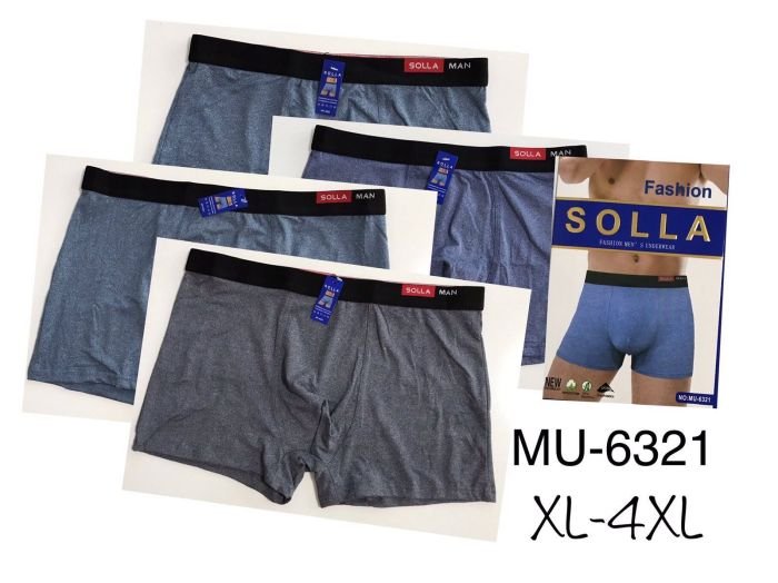 Боксери "SOLLA" MU-6321 cotton+bamboo р. Хl, 2XL, 3XL, 4XL -ростовка 8 шт