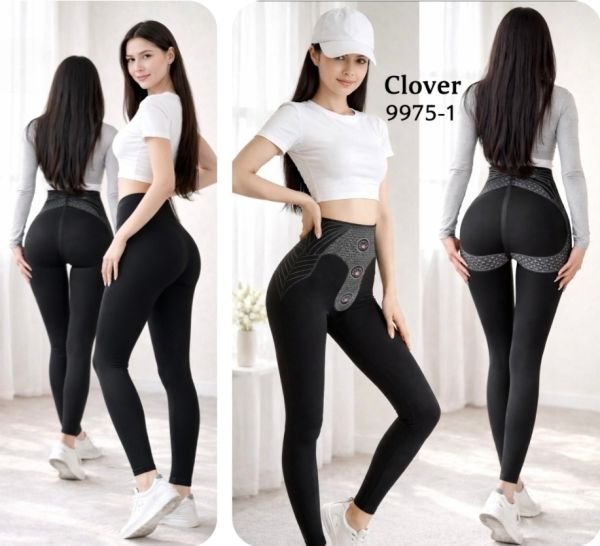 Лосини "Clover" 9975-1 демі гладкі корсетного типу з посиленою коригуючою мембраною та з тейпами +з широким поясом утяжкою +з підтяжкою живота та сідниць з пуш-ап ефектом (Push-up), р. S-(42-44), М-(44-46), L-(46-48), XL-(48-50) -(чорні)