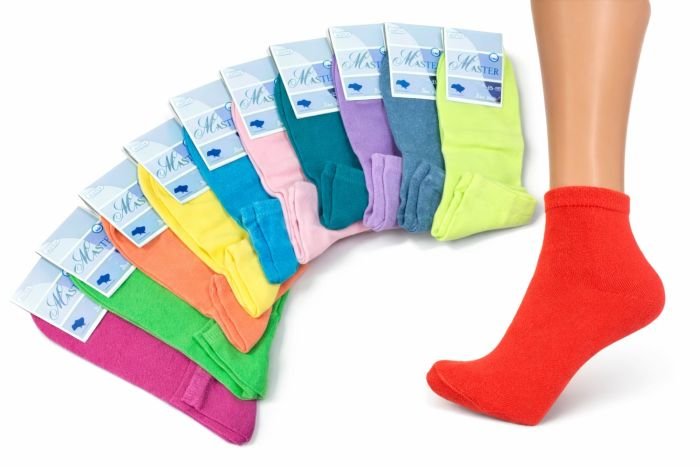 Шкарпетки Житомир "Master" 110-5 економ -стрейч жіночі, р. 23-25 -випадковий мікс -(економ- короткі -яскраве асорті)