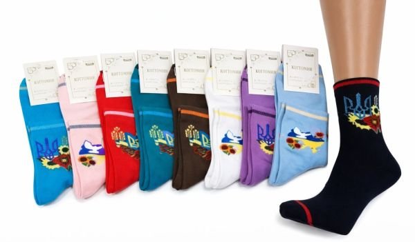 Шкарпетки Житомир "Master" 197-7 бавовна-стрейч жіночі, р. 23-25 -випадкове асорті -(Кольорові +яскрава кольорова вишиванка new +на резинці смужка) -уп. 12 шт.