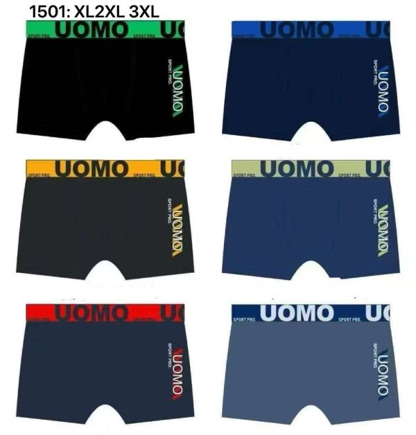 Боксери "UOMO /GALVIN KLAIN" g1501 бавовна р. xl, 2xl, 3xl - уп. 12 шт-мікс