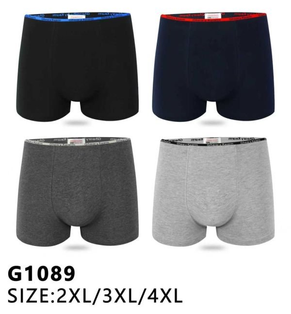 Боксери "GALVIN KLAIN" g1089 бавовна (полубатал) р. 2xl, 3xl, 4xl - уп. 12 шт-мікс