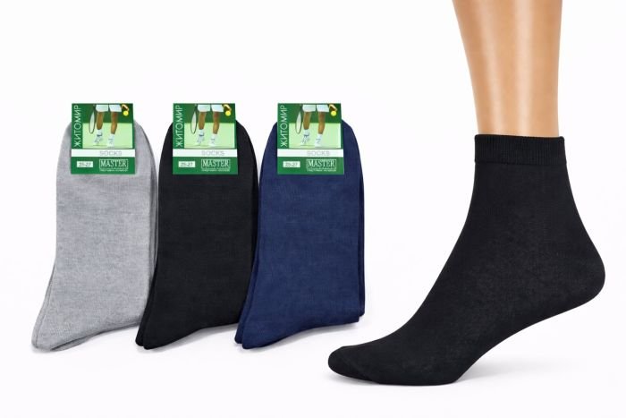 Шкарпетки Житомир "Мaster" 618-1 стрейч /cotton чоловічі "Спорт-середні-гладь" р. 25-27, 27-29 -(випадкове асорті /середні -гладь) -уп. 12 шт