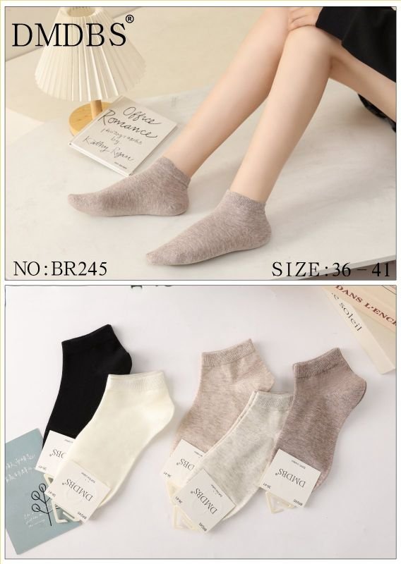 Шкарпетки "DMDBS" BR-245 стрейч /cotton жіночі, р. 36-41 -асорті -(короткі /меланжеві +однотонні) - уп. 10 шт
