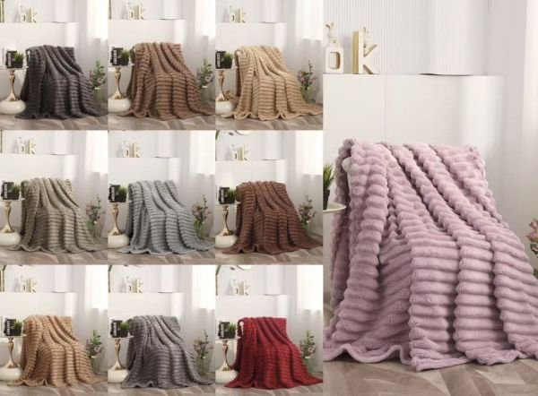 Плед /покривало "Шарпей /смужки" 8800-60 Євро мікрофібра-велюр (ширина смужки 4 см) р. Євро +/- 200*230 -(Без вибору забарвлення!!!)