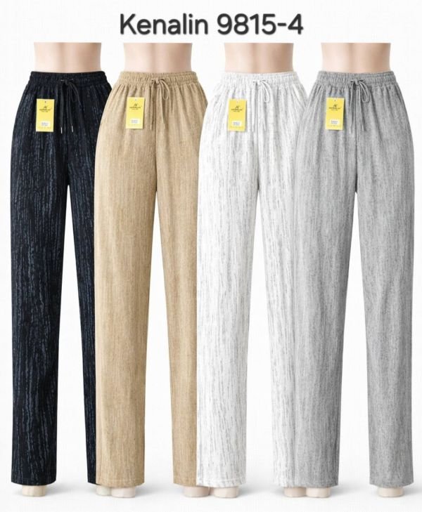 Прогулянкові штани "Kenalin" 9815-4 з легкої тканини, з прямим низом +спереду з боків кишені, р. 3XL/4XL-(42-46), 4XL/5XL-(44-48), 5XL/6XL-(46-50)
