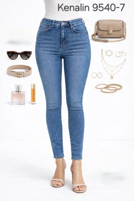 Джеггінси "KENALIN" 9540-7 джинси-стрейч, спереду і ззаду кишені, р. 26-(40-42) -(сині)
