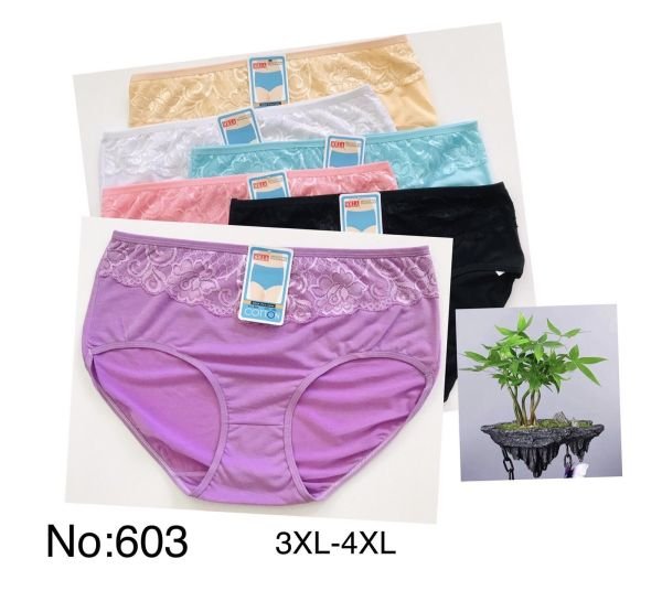 Жіночі труси "Sola Cotton" 603 cotton, р. 3ХL, 4ХL -(48, 50) -асорті -(Однотонні +під гумкою мереживо) -уп. 12 шт