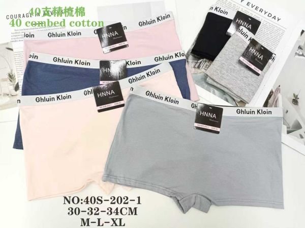 Жіночі труси "HNNA" 40-S-202-1 cotton, р. М, L, XL -(44, 46, 48) -асорті -(Шортики /однотонні +на плоскій резинці написи) -уп. 12 шт