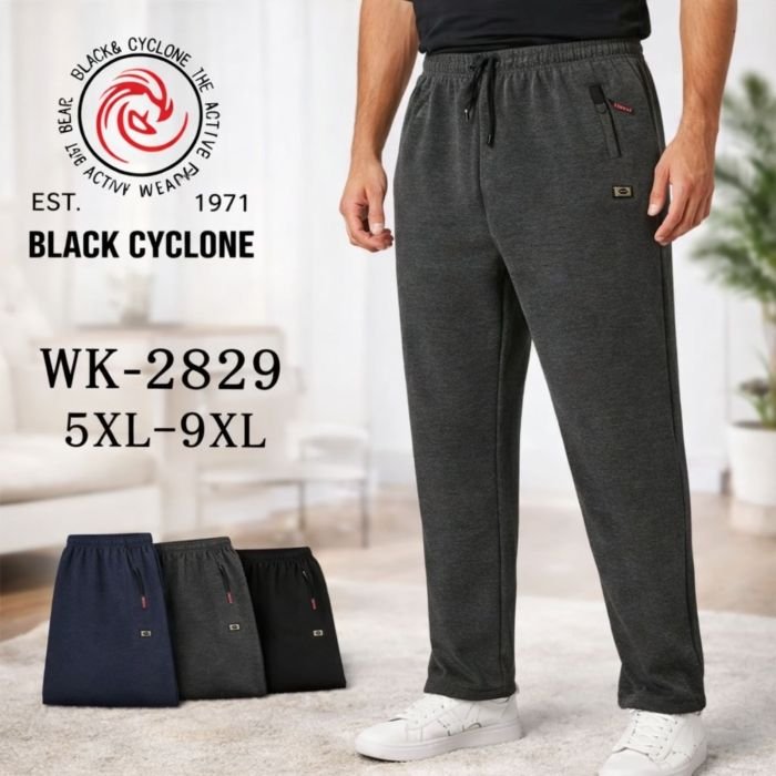 Спортивні штани "Black Cyclone" WK-2829 чоловічі трикотажні (без манжету), р. 5XL, 6XL, 7XL, 8XL, 9XL -ростовка 5 шт