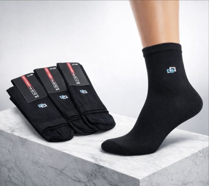 Шкарпетки Житомир "КОІ- FOR MEN`S" 017-17 стрейч чоловічі, р. 27-29 -(Чорні -класика + збоку вишивка) -уп. 12 шт