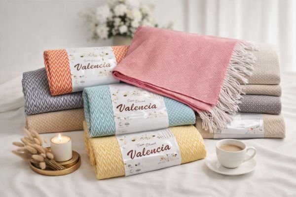 Плед  Україна "Valencia 140*200" 223-40 з бахромою, cotton +polyester, р. +/-140*200 -(Мікс забарвлень та візерунків -без вібору!!!)