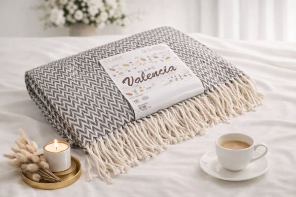 Плед  Україна "Valencia 130*170" 223-20 з бахромою, cotton +polyester, р. +/-130*170