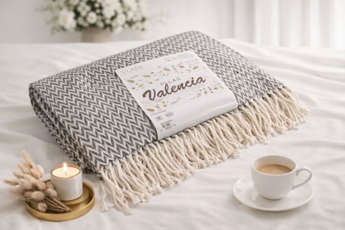 Плед  Україна "Valencia 130*170" 223-20 з бахромою, cotton +polyester, р. +/-130*170