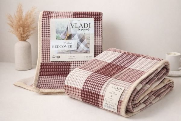 Плед 3в1 "BEDCOVER" 140-14 cotton +polyester р. +/-140*200 -("Жатка" з окантовкою -№14)