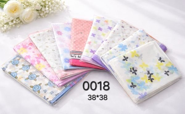 Носова хустка жіноча 0018 cotton р. 38*38 -уп. 12 шт -(випадкове асорті -без вибору забарвлення!)