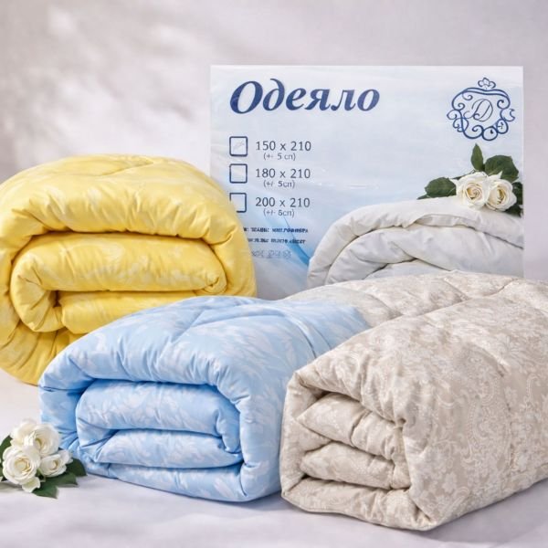 Ковдра 0041 "Constansy Золото-Диво №01-СТ" Євро тік +холлофайбер (товсті), р. +/- 195*205 -(випадковий колір без вибору!!!)