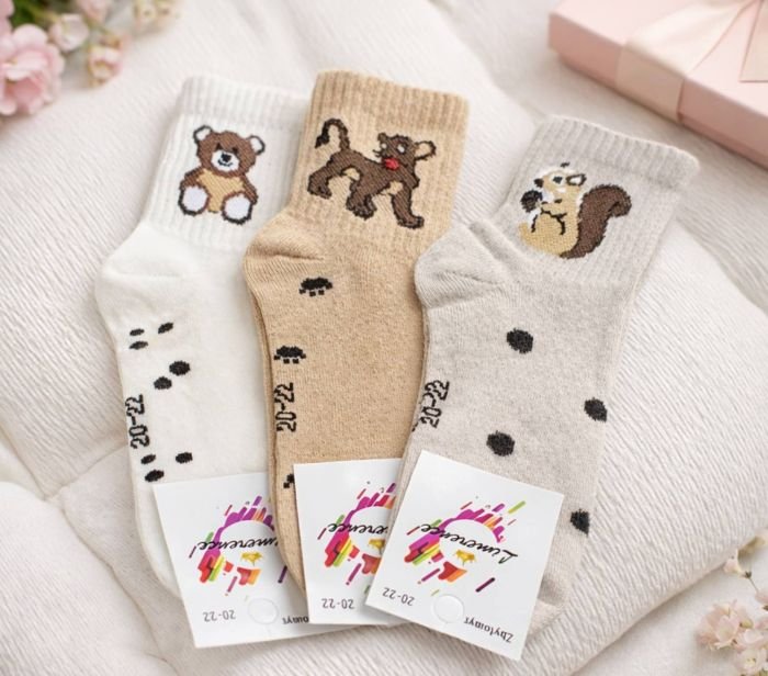 Шкарпетки Житомир "Limerence" 396-12 стрейч дитячі на розмір за довжиною стопи: 16-18, 18-20 -(середні /кавовий мікс +на широкій гумці в рубчик левеня /білка /ведмежа -стрейч) -уп. 12 шт