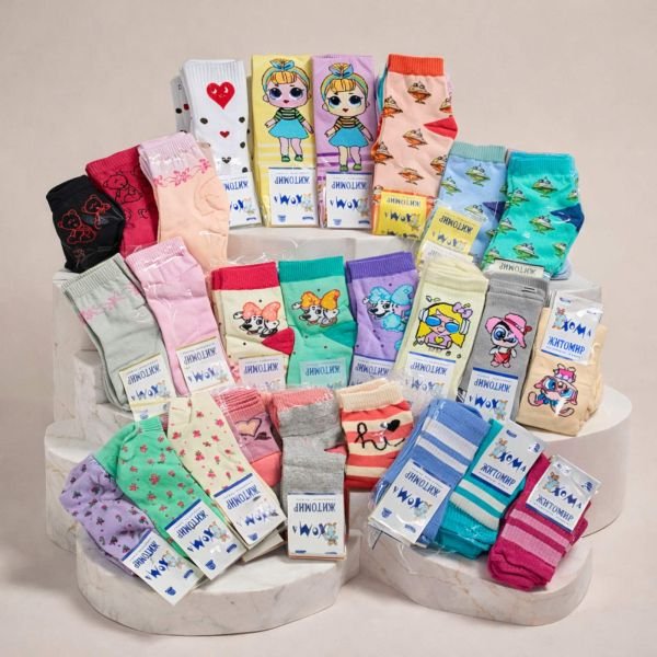 Шкарпетки "Хома /демі" 814-5 дитячі стрейч-бавовна на розмір за довжиною стопи: 18-20 -(ДІВЧИНКА -стрейч 7-8 років -випадкове асорті без вибору) -уп. 12 шт