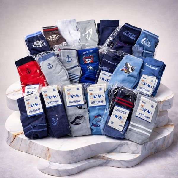 Шкарпетки Житомир "Хома Master" 829-6 дитячі стрейч-бавовна на розмір за довжиною стопи: 20-22 -(ХЛОПЧИК -стрейч 7/9 років -випадкове асорті без вибору) -уп. 12 шт
