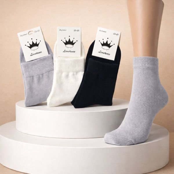 Шкарпетки Житомир "Limerence" 780-80 стрейч/ cotton +акріл жіночі, р. 36-40 -асорті -(акріл -середні -"три кольори" -молочний, сірий, чорний) -уп. 12 шт