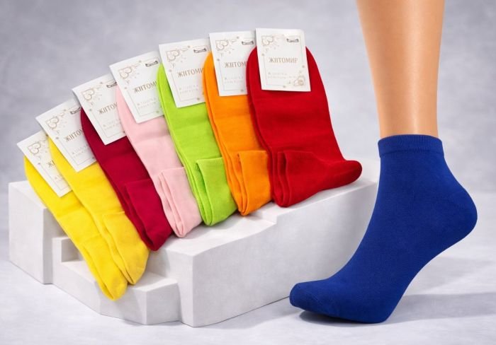 Шкарпетки Житомир "Master" 180-3 бавовна-стрейч жіночі ("еліт"-укорочені /яскраві), р. 23-25 -випадкове асорті -уп. 12 шт