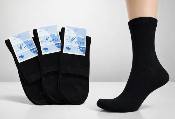 Шкарпетки Житомир "Master" 125-1 економ стрейч жіночі, р. 23-25 -(однотонні -високі -чорні)