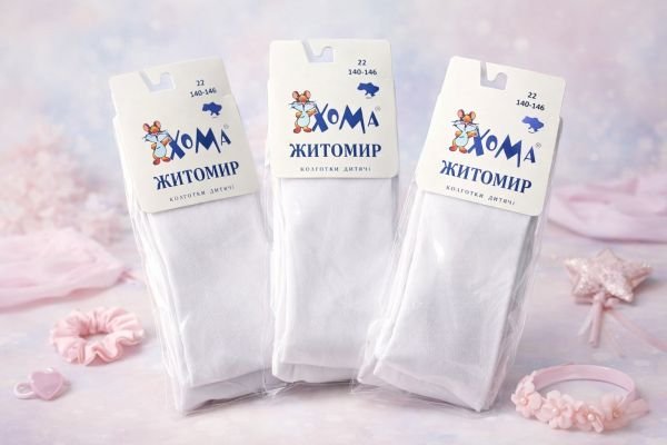 Колготки дитячі "Хома /Демі" Т-280-22 демісезонні, р. 22-(140-146) -(білі /колготки)
