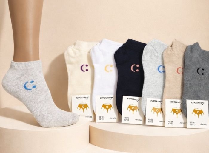 Шкарпетки Житомир "Limerence" 400-64 стрейч жіночі (короткі) р. 36-40 -асорті -(Однотонні +збоку маленький смайлик -короткі -стрейч)