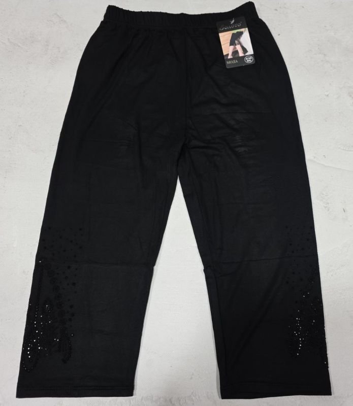 Бриджі "Золото" А-745 бавовняні з мікс візерунками з камінчиків, р. 6XL-(50-54), 7XL-(52-56),  8XL-(54-58) -(чорні +камінці -Без вибору візерунка!!!)