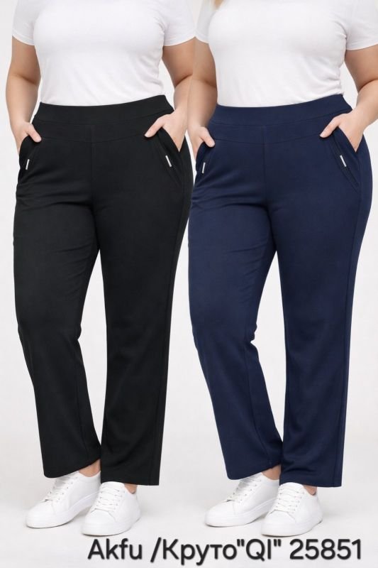Лосини брючні "Akfu /Круто"QI" 25851 спереду з боків кишені, р. 7XL-(50-52), 8XL-(52-54), 9XL-(54-56), 10XL-(56-58) -уп. 1 шт