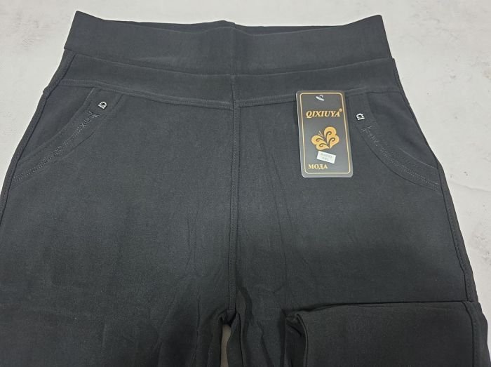 Лосини брючні "QIXIUYA" К-4203 спереду та ззаду кишені, р. 6XL-(48-50), 7XL-(50-52), 8XL-(52-54), 9XL-(54-56) -(Чорні)