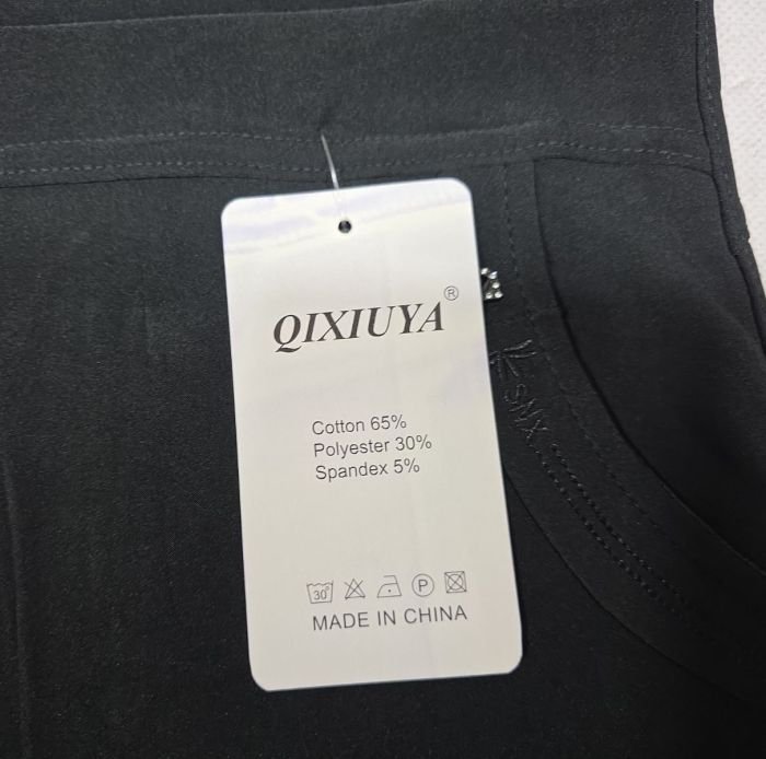 Лосини брючні "QIXIUYA" К-4203 спереду та ззаду кишені, р. 6XL-(48-50), 7XL-(50-52), 8XL-(52-54), 9XL-(54-56) -(Чорні)