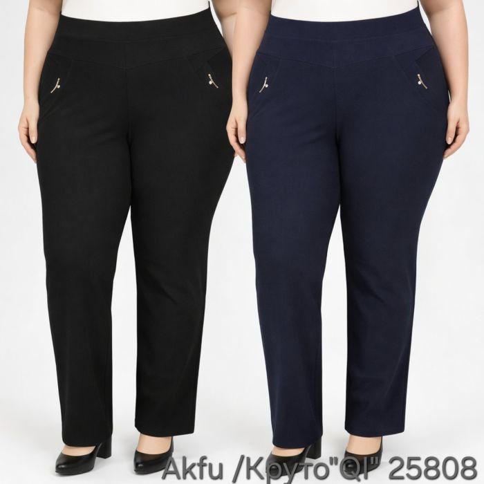 Лосини брючні "Akfu /Круто"QI" 25808 спереду з боків кишені, р. 7XL-(50-52), 8XL-(52-54), 9XL-(54-56), 10XL-(56-58) -уп. 1 шт