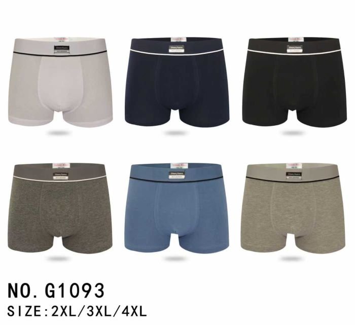 Боксери "GALVIN KLAIN" g1093 бавовна (полубатал) р. 2xl, 3xl, 4xl - уп. 12 шт -(в упаковці мікс кольорів з білим кольором)