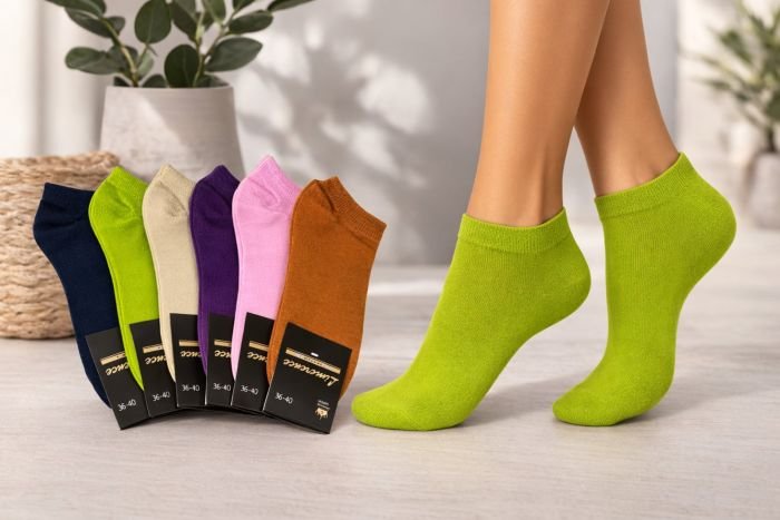 Шкарпетки Житомир "Limerence LUX" 566-6 cotton-стрейч жіночі (узбецька бавовна /короткі), р. 36-40 -("короткі -LUX-бавовна -кольорове-темне асорті -жін.) -уп. 12 шт 