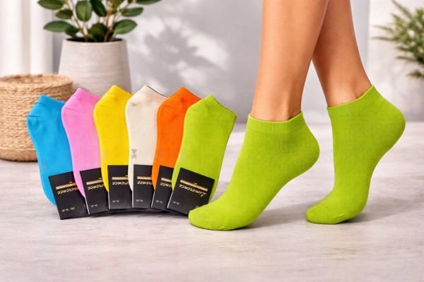 Шкарпетки Житомир "Limerence LUX" 566-4 cotton-стрейч жіночі (узбецька бавовна /короткі), р. 36-40 -("короткі -LUX-бавовна -яскраве асорті) -уп. 12 шт 