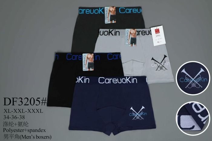 Боксери "CareuoKin" DF-3205 palyester /spandex, р. XL, 2XL, 3XL - уп. 12 шт -мікс