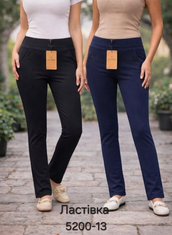 Лосини брючні "Ластівка" 5200-13 з кишенями спереду та ззаду, р. 2XL/50-(46-48), 3XL/52-(48-50), 4XL/54-(50-52) -уп. 1 шт