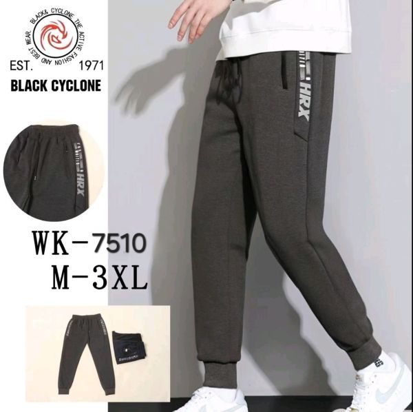Спортивні штани "Black Cyclone" WK-7510 чоловічі трикотажні (на манжеті), р. M, L, XL, 2XL, 3XL -ростовка 5 шт