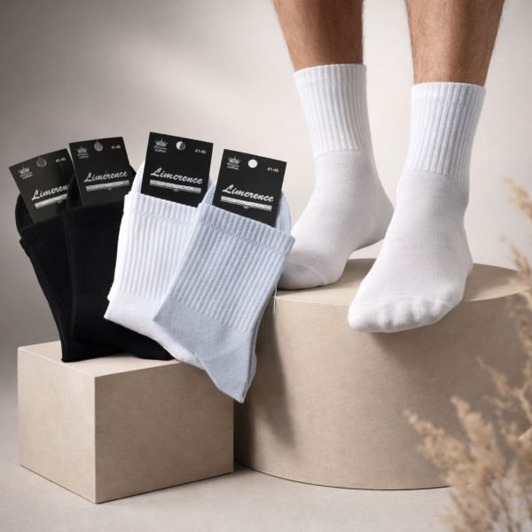 Шкарпетки Житомир "Limerence LUX" 773-20 cotton-стрейч "Теніс-середні" чоловічі -(узбецька бавовна), р. 41-45 -асорті -(Теніс -середні з широкою гумкою в рубчик -LUX -чол.) -уп. 12 шт